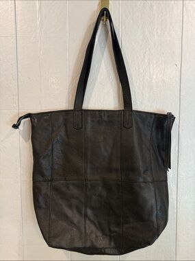 Day & Mood Heather Leather Tote with Subtle Patchwork Detail